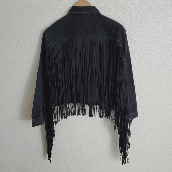 Levi's Ex Boyfriend Fringe  Denim Jacket size S - Picture 6 of 6